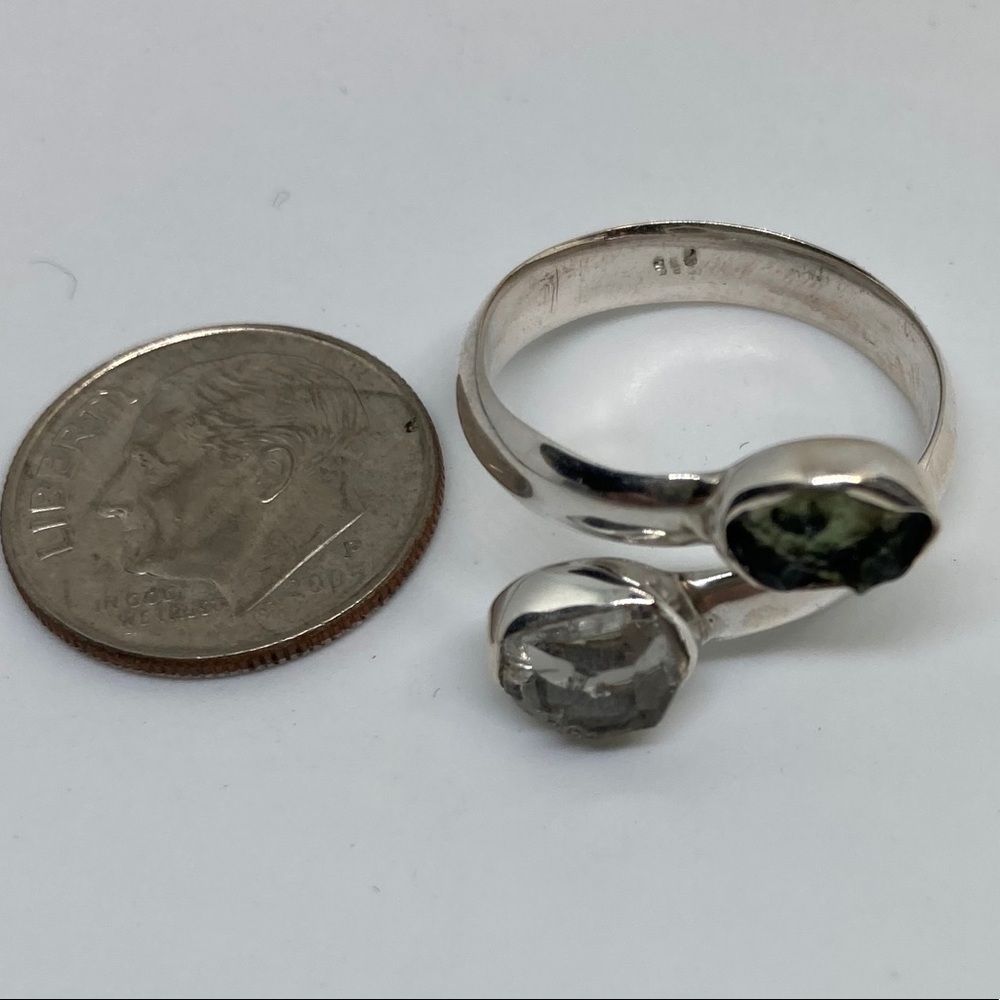 GENUINE CZECH MOLDAVITE RING - Picture 6 of 9